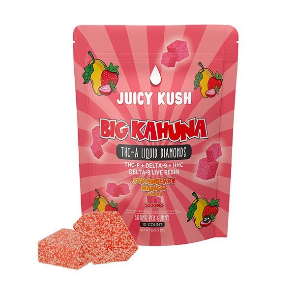 JUICY KUSH - 5000mg Live Resin CBD Gummies - Strawberry Mango