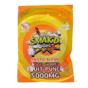 SMAK’D 5000mg THC Gummies  – Fruit Punch