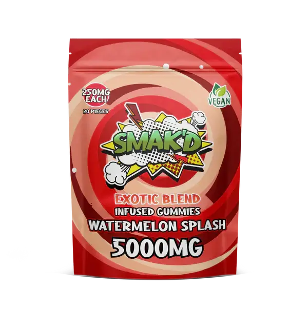 SMAK’D 5000mg THC Gummies   – Watermelon Splash